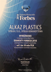 Diamenty Forbesa 2018 - Alkaz